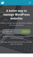 How managewp.com looks like on a mobile device such as an iPhone.