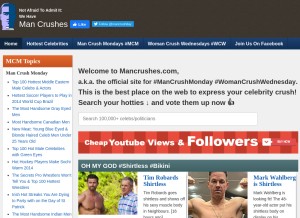 How mancrushes.com looks like on a tablet such as an iPad.