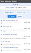 How mangaeden.com looks like on a mobile device such as an iPhone.