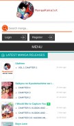How mangakakalot.com looks like on a mobile device such as an iPhone.