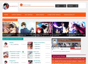 How mangakakalot.com looks like on a tablet such as an iPad.