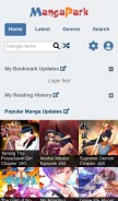 How mangapark.net looks like on a mobile device such as an iPhone.