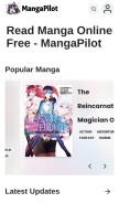 How mangapilot.org looks like on a mobile device such as an iPhone.
