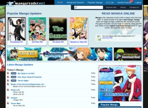 How mangareader.net looks like on a tablet such as an iPad.