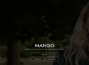 How mango.com looks like on a tablet such as an iPad.