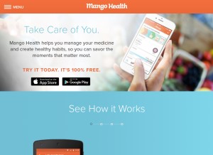 How mangohealth.com looks like on a tablet such as an iPad.