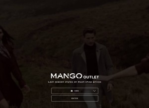 How mangooutlet.com looks like on a tablet such as an iPad.