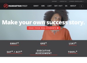 How manhattanprep.com looks like on a tablet such as an iPad.