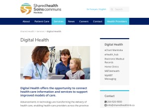 How manitoba-ehealth.ca looks like on a tablet such as an iPad.