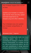 How manjaro.org looks like on a mobile device such as an iPhone.