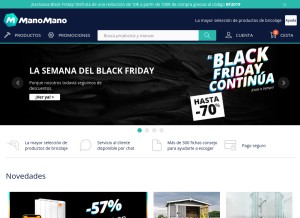 How manomano.es looks like on a tablet such as an iPad.