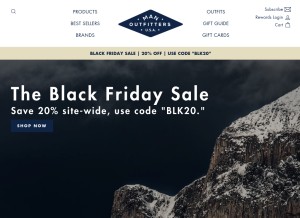 How manoutfitters.com looks like on a tablet such as an iPad.