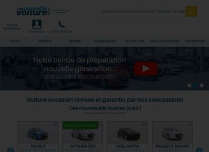 How manouvellevoiture.com looks like on a tablet such as an iPad.