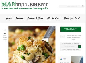How mantitlement.com looks like on a tablet such as an iPad.
