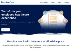 How mantra.care looks like on a tablet such as an iPad.