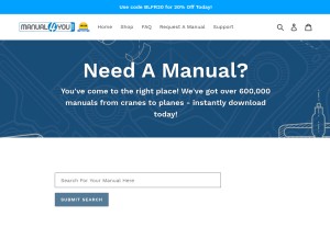 How manual4you.com looks like on a tablet such as an iPad.
