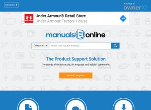 How manualsonline.com looks like on a tablet such as an iPad.