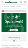 How manufactum.de looks like on a mobile device such as an iPhone.