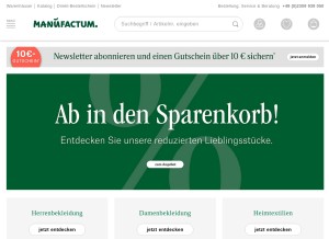 How manufactum.de looks like on a tablet such as an iPad.