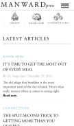 How manwardpress.com looks like on a mobile device such as an iPhone.