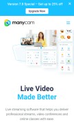 How manycams.com looks like on a mobile device such as an iPhone.