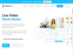 How manycams.com looks like on a tablet such as an iPad.