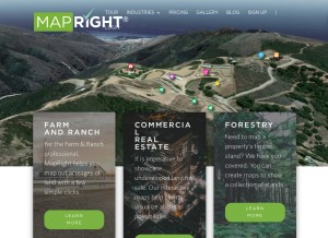 How mapright.com looks like on a tablet such as an iPad.