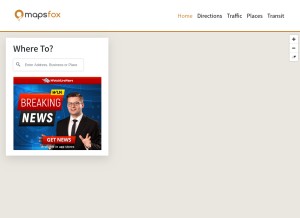 How mapsfox.com looks like on a tablet such as an iPad.