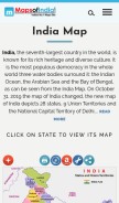How mapsofindia.com looks like on a mobile device such as an iPhone.