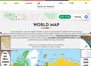 How mapsofworld.com looks like on a tablet such as an iPad.