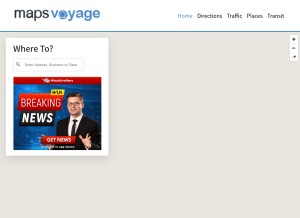 How mapsvoyage.com looks like on a tablet such as an iPad.