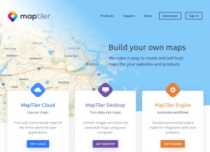 How maptiler.com looks like on a tablet such as an iPad.