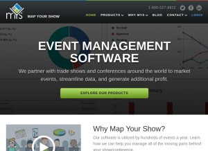 How mapyourshow.com looks like on a tablet such as an iPad.