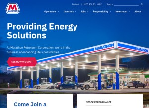 How marathonpetroleum.com looks like on a tablet such as an iPad.