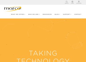 How marconet.com looks like on a tablet such as an iPad.