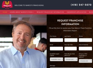 How marcosfranchising.com looks like on a tablet such as an iPad.