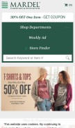 How mardel.com looks like on a mobile device such as an iPhone.