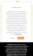 How marfeel.com looks like on a mobile device such as an iPhone.