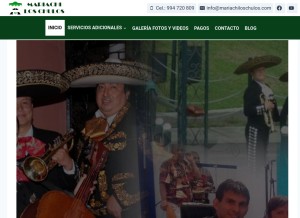How mariachiloschulos.com looks like on a tablet such as an iPad.