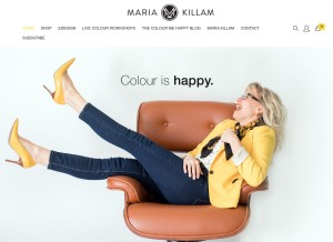 How mariakillam.com looks like on a tablet such as an iPad.