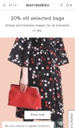 How marimekko.com looks like on a mobile device such as an iPhone.
