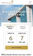 How marinabaysands.com looks like on a mobile device such as an iPhone.