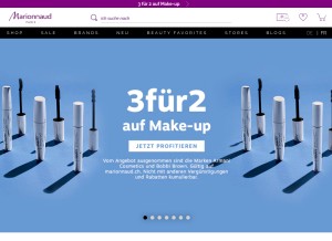 How marionnaud.ch looks like on a tablet such as an iPad.