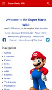 How mariowiki.com looks like on a mobile device such as an iPhone.