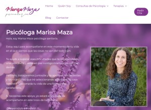How marisamazapsicologia.com looks like on a tablet such as an iPad.