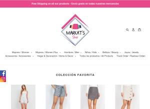 How markatsshop.com looks like on a tablet such as an iPad.