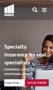 How markelinsurance.com looks like on a mobile device such as an iPhone.