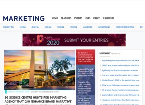 How marketing-interactive.com looks like on a tablet such as an iPad.