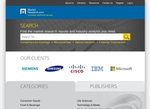 How marketresearch.com looks like on a tablet such as an iPad.