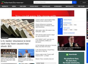 How marketscreener.com looks like on a tablet such as an iPad.